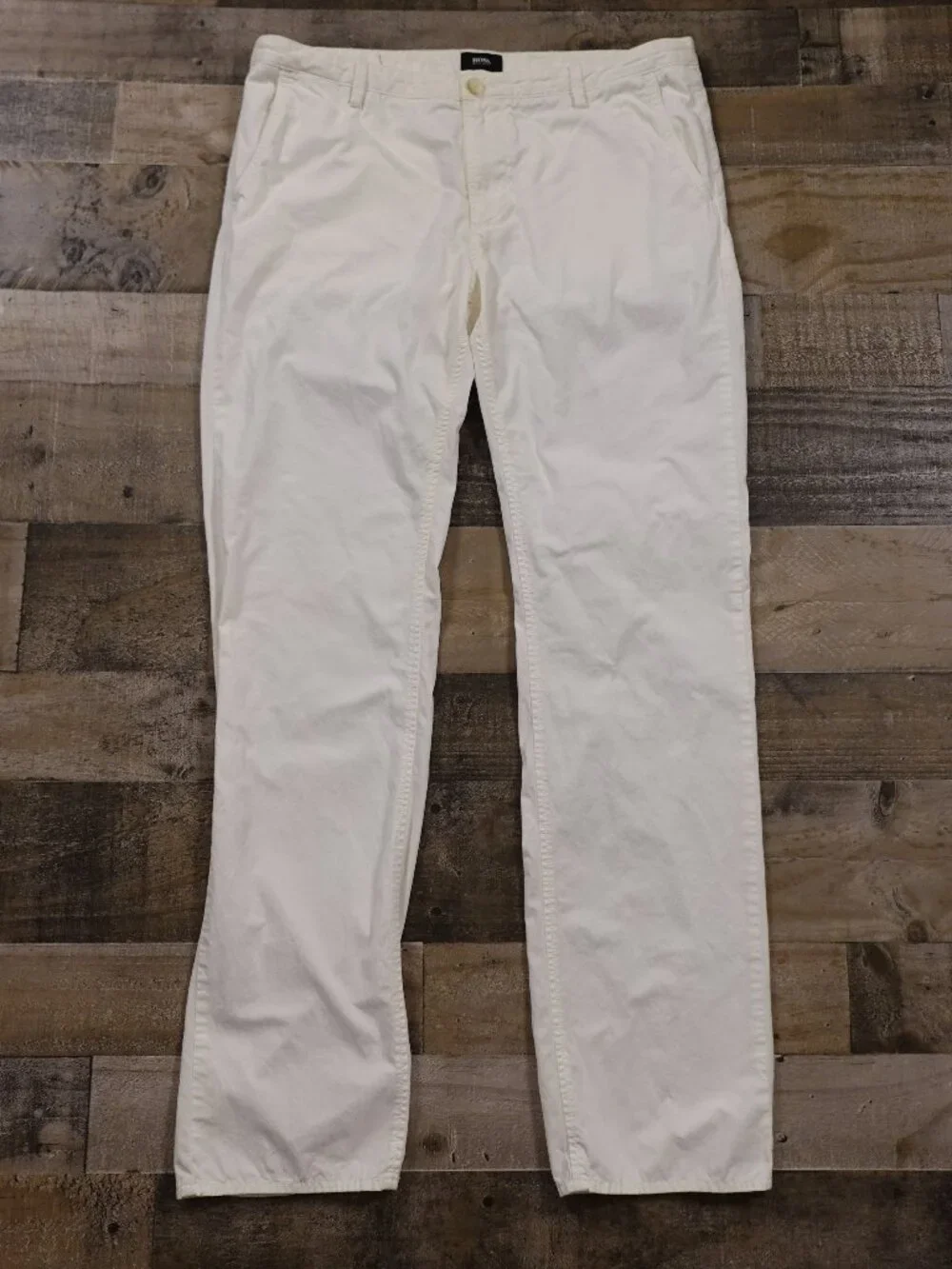 Hugo Boss Rice Slim Fit Chino Pants Men’s 36R White Designer Casual Preppy FAIR